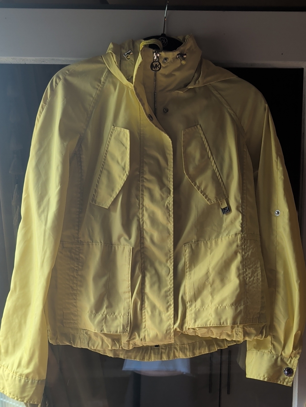 Michael Kors Lightweight Yellow Women's Hooded Jacket